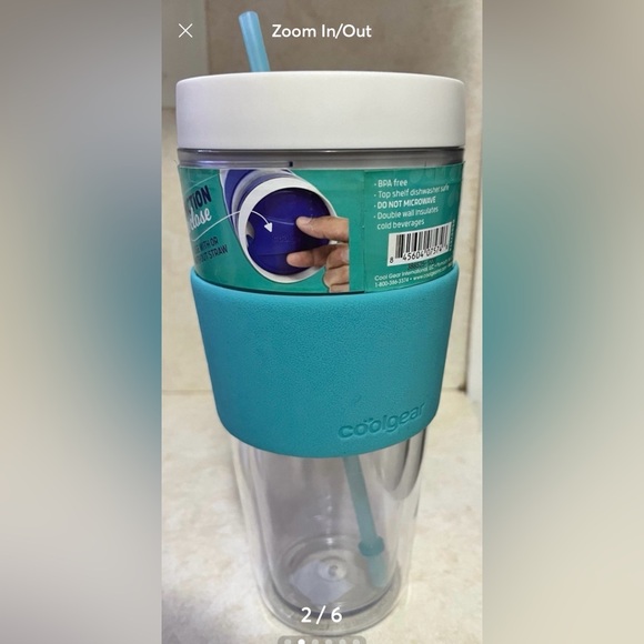 COOL GEAR  24 oz Callisto Clear Chiller with Straw - Picture 3 of 6